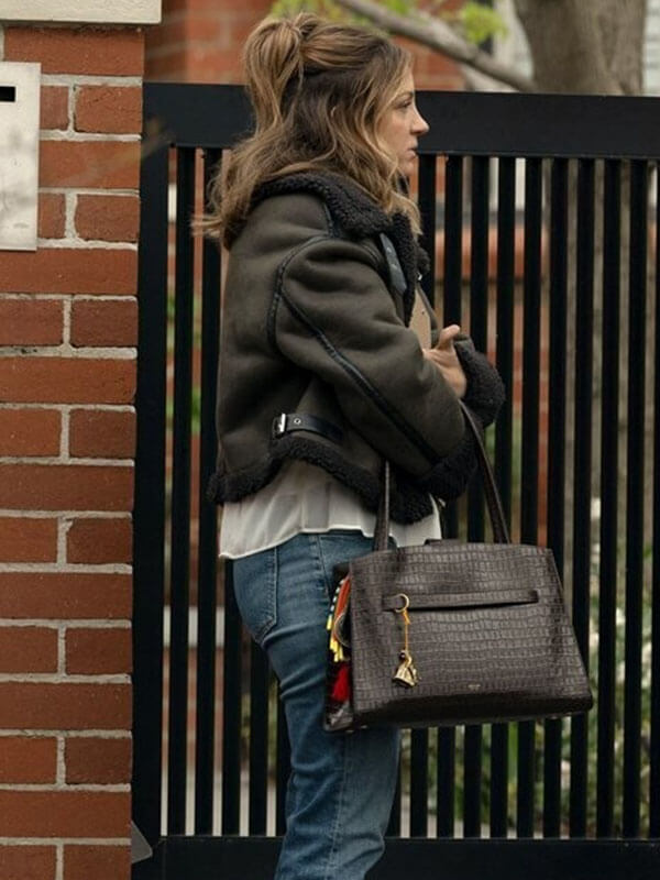 Abby Elliott All Her Fault Season 01 Green Shearling Jacket