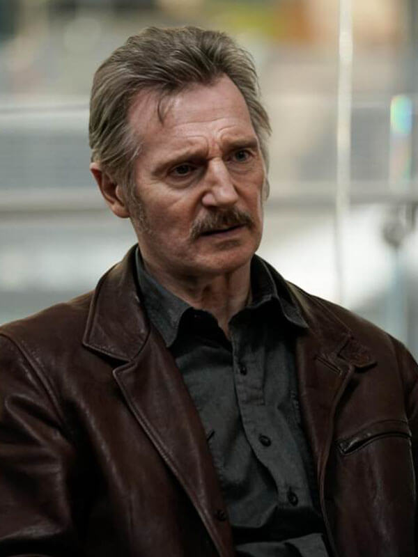 Absolution 2024 Liam Neeson Brown Leather Coat