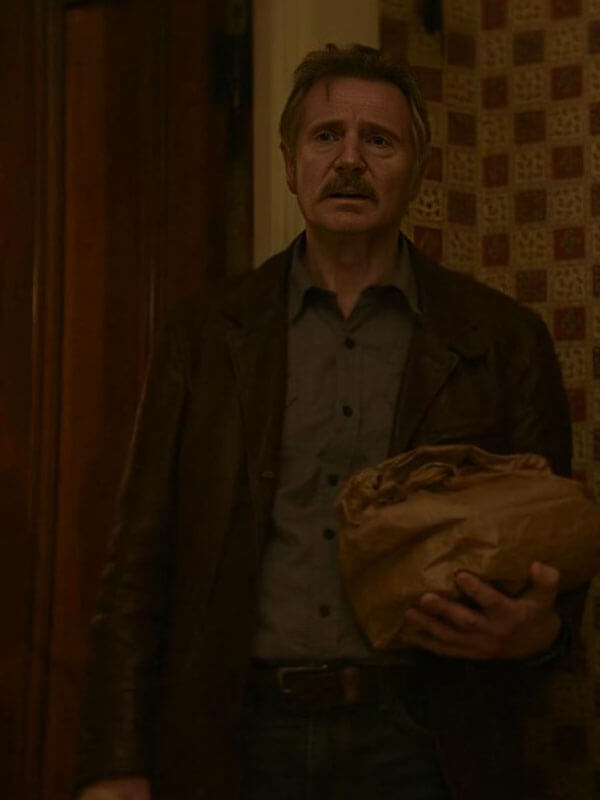 Absolution 2024 Liam Neeson Brown Leather Coat