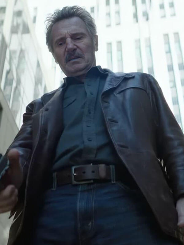 Absolution 2024 Liam Neeson Thug Brown Leather Jacket