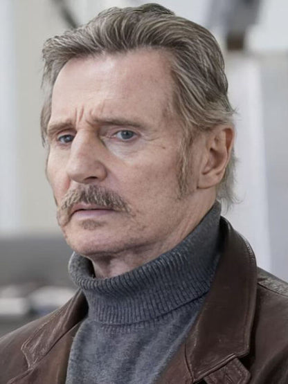 Absolution 2024 Liam Neeson Thug Brown Leather Jacket