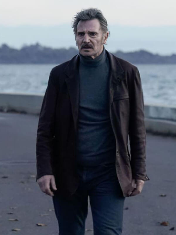 Absolution 2024 Liam Neeson Thug Brown Leather Jacket