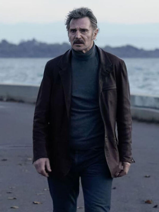 Absolution 2024 Liam Neeson Thug Brown Leather Jacket