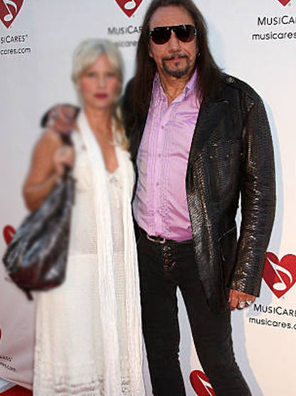 Ace Freyhal LA Musician Recording Event Black Leather Jacket