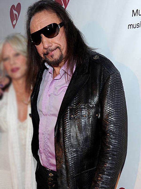 Ace Freyhal LA Musician Recording Event Black Leather Jacket