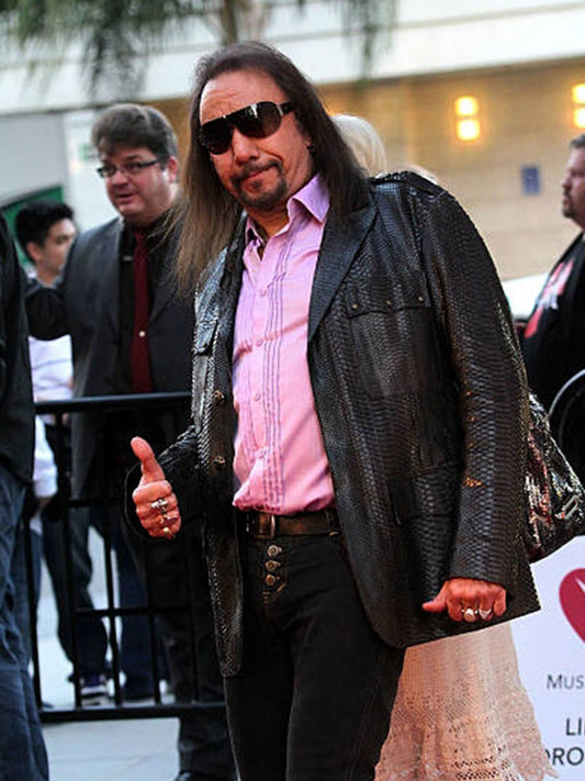 Ace Freyhal LA Musician Recording Event Black Leather Jacket