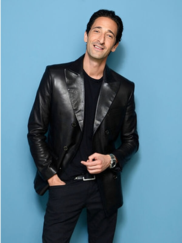 Adrien Brody Black Leather Blazer