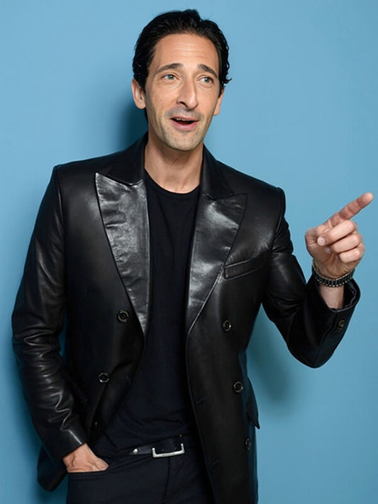 Adrien Brody Black Leather Blazer