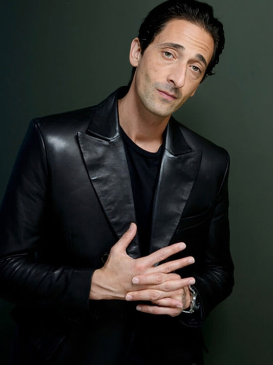 Adrien Brody Black Leather Blazer