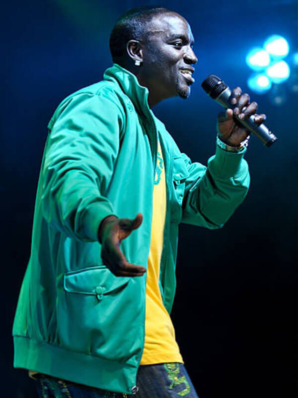 Akon BBC Radio 2009 Green Wind Breaker Jacket
