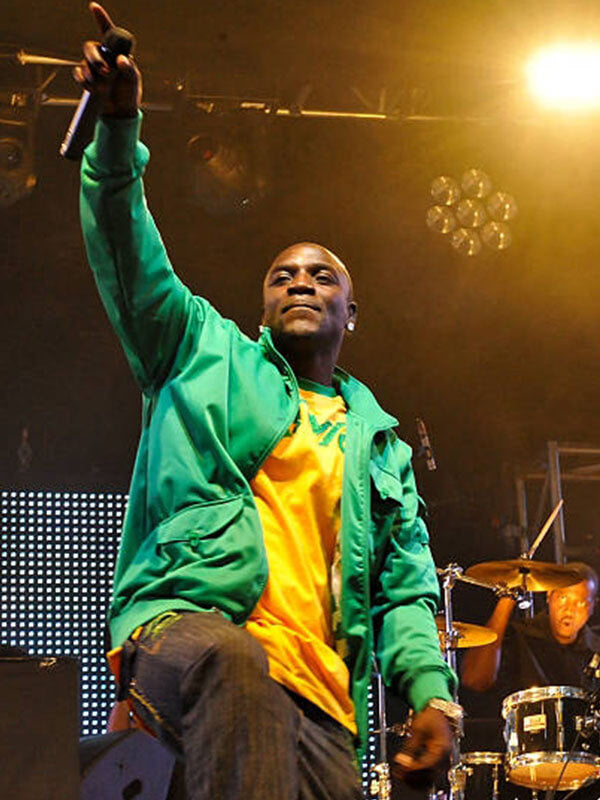 Akon BBC Radio 2009 Green Wind Breaker Jacket
