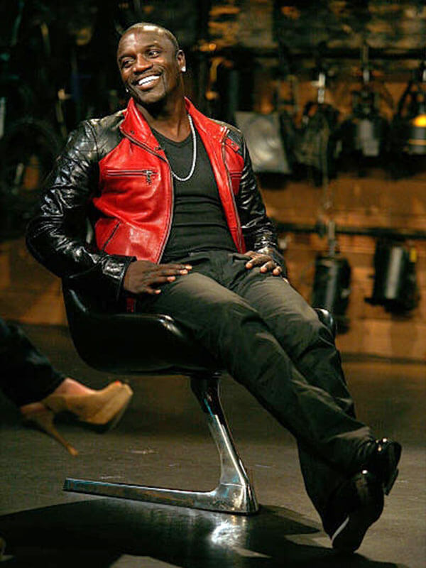 Akon New York Interview Red Leather Jacket