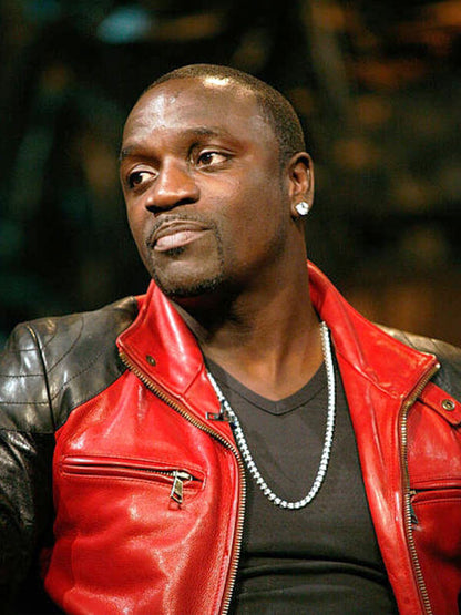 Akon New York Interview Red Leather Jacket
