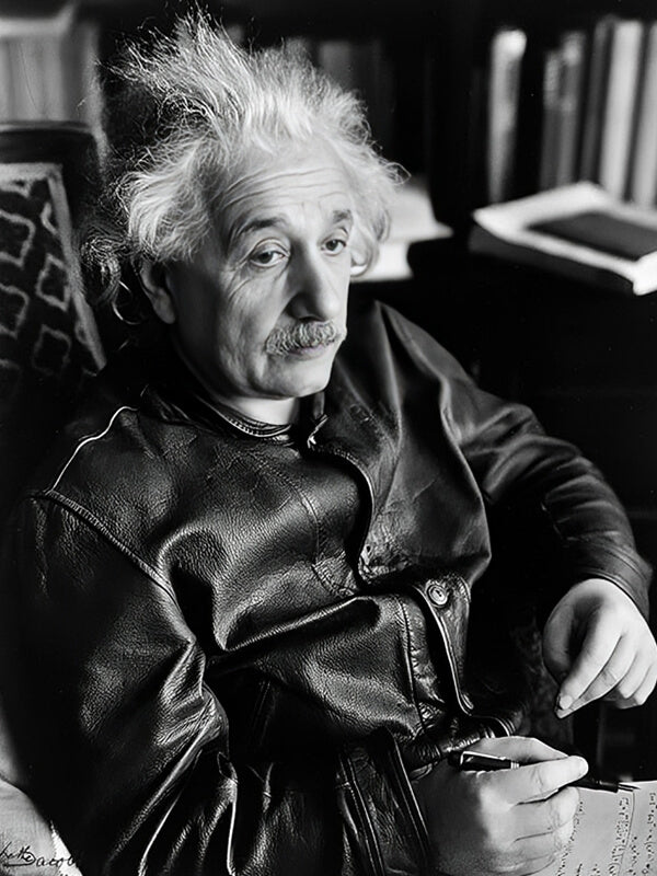 Albert Einstein Black Leather Jacket