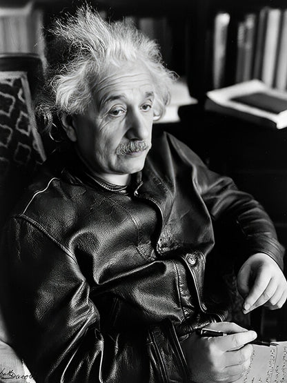 Albert Einstein Black Leather Jacket