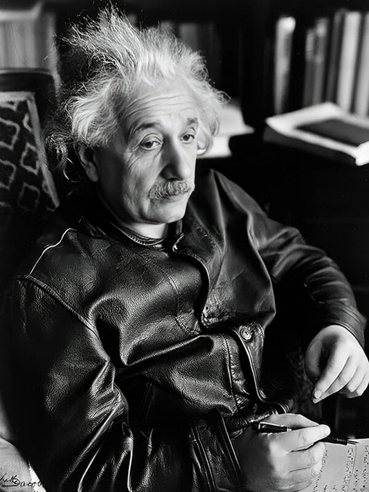 Albert Einstein Black Leather Jacket