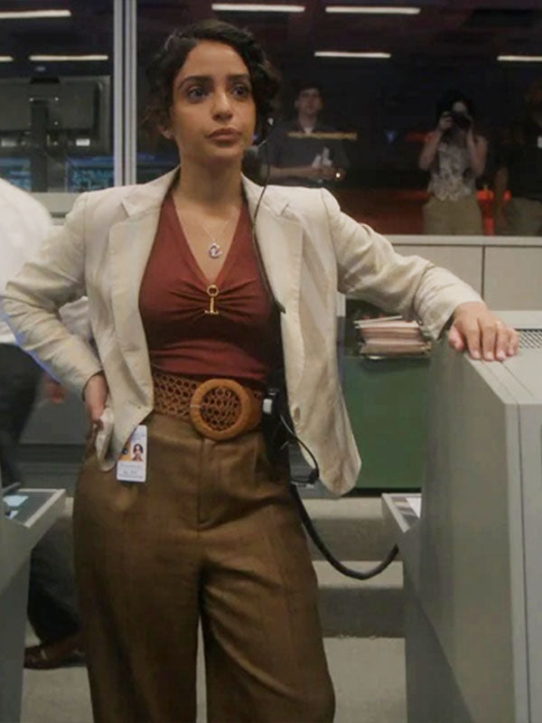 Aleida Rosales For All Mankind Season 03 Beige Cotton Blazer