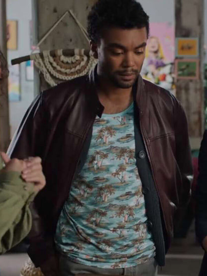 Alexander Nunez True Justice Family Ties Brown Leather Jacket 