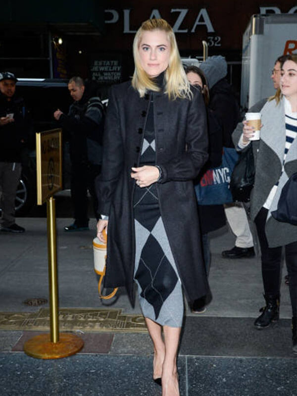 Allison Williams Newyork Sightings Black Cotton Coat