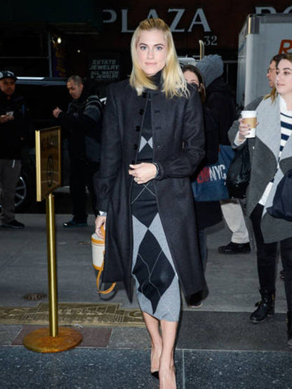 Allison Williams Newyork Sightings Black Cotton Coat