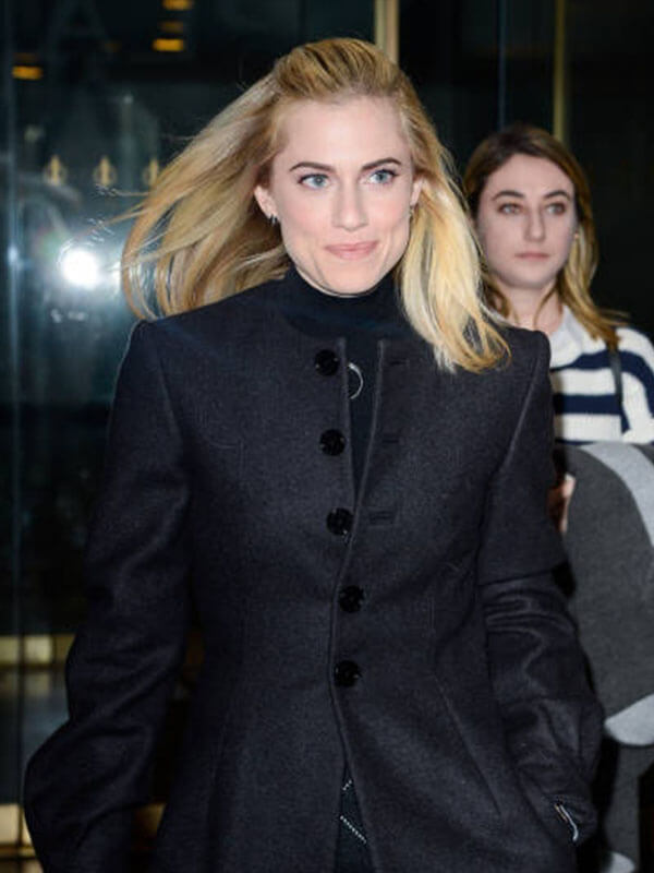Allison Williams Newyork Sightings Black Cotton Coat