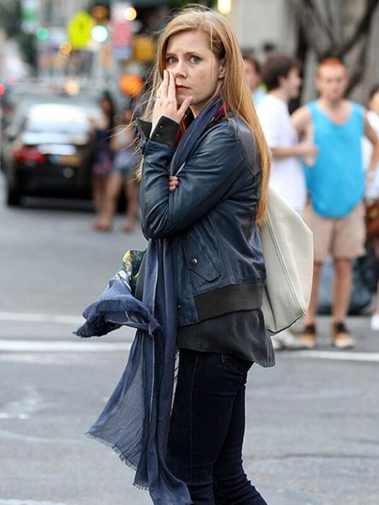 Amy Adams Blue Leather Jacket