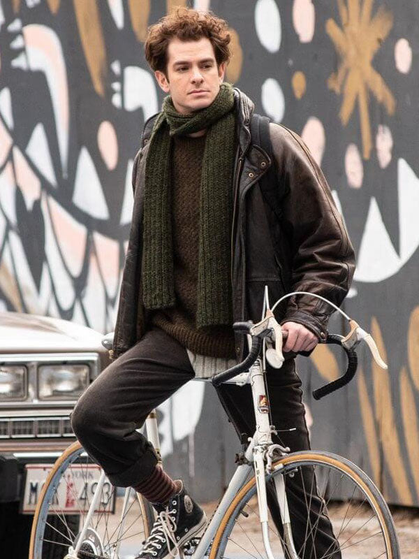 Andrew Garfield Tick Tick Boom 2020 Brown Leather Jacket