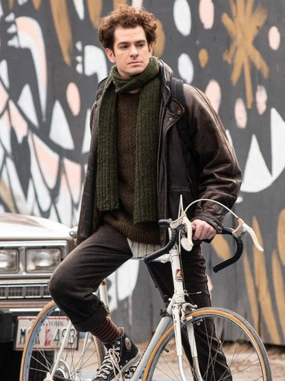 Andrew Garfield Tick Tick Boom 2020 Brown Leather Jacket