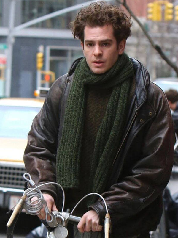 Andrew Garfield Tick Tick Boom 2020 Brown Leather Jacket