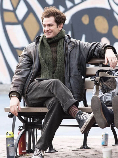 Andrew Garfield Tick Tick Boom 2020 Brown Leather Jacket