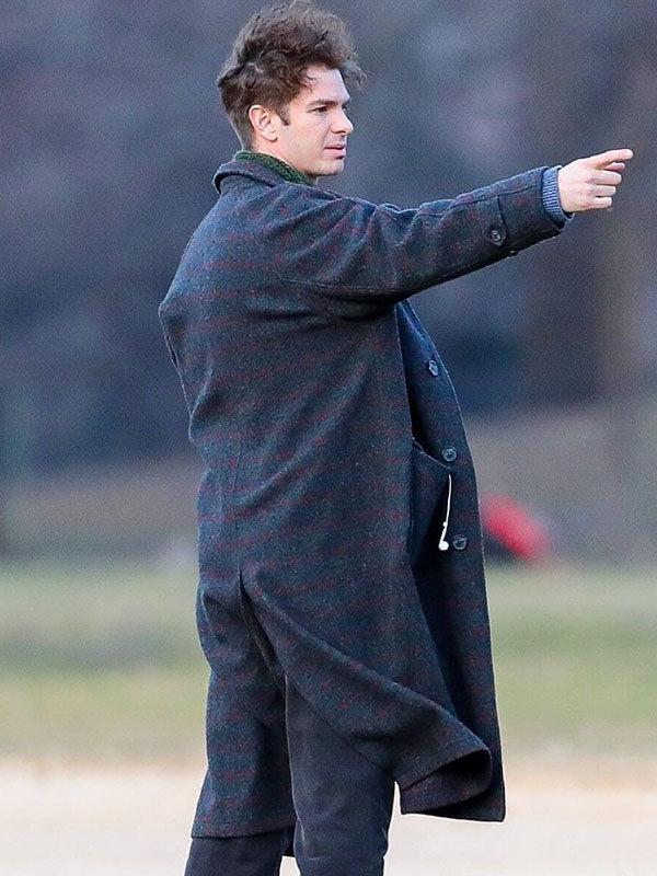 Andrew Garfield Tick Tick Boom 2020 Grey Wool Coat