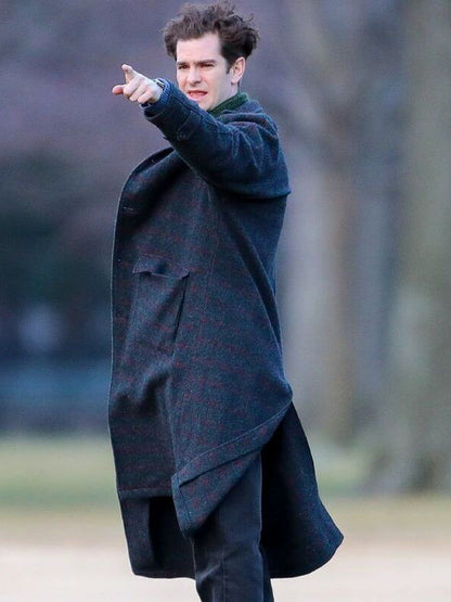 Andrew Garfield Tick Tick Boom 2020 Grey Wool Coat