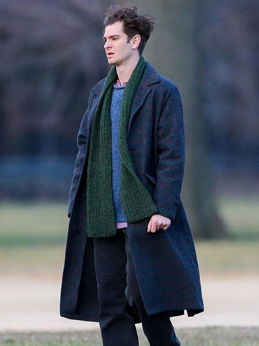 Andrew Garfield Tick Tick Boom 2020 Grey Wool Coat