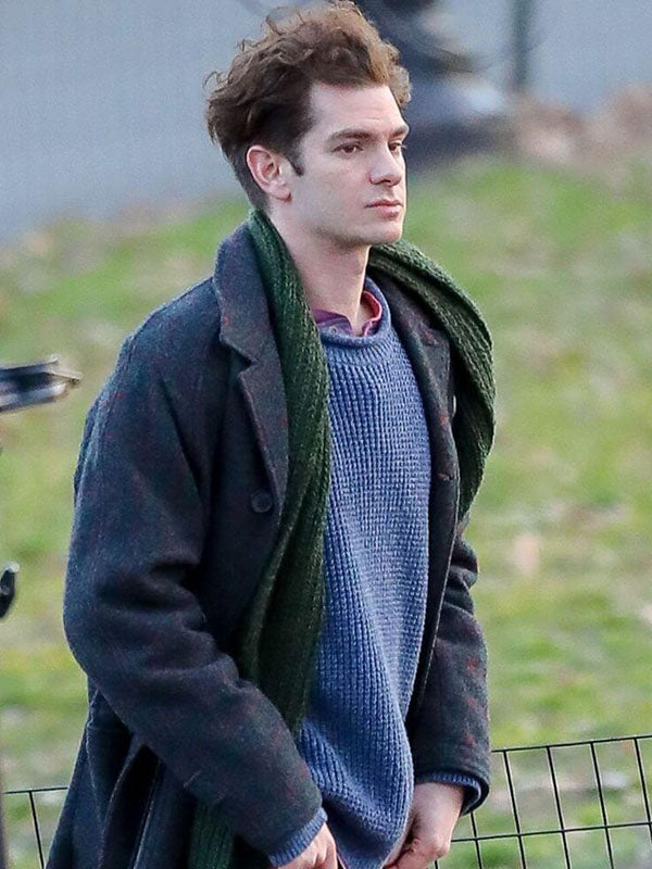 Andrew Garfield Tick Tick Boom 2020 Grey Wool Coat