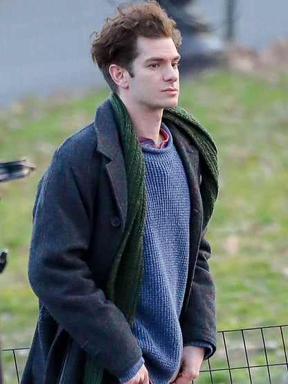 Andrew Garfield Tick Tick Boom 2020 Grey Wool Coat