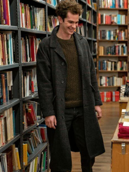 Andrew Garfield Tick Tick Boom 2020 Grey Wool Coat