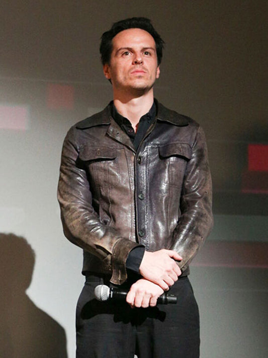 Andrew Scott Brown Leather Jacket