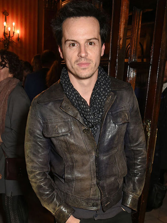 Andrew Scott Brown Leather Jacket