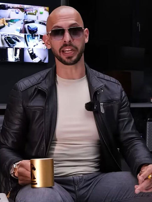 Andrew Tate Black Quilted Leather Jacket