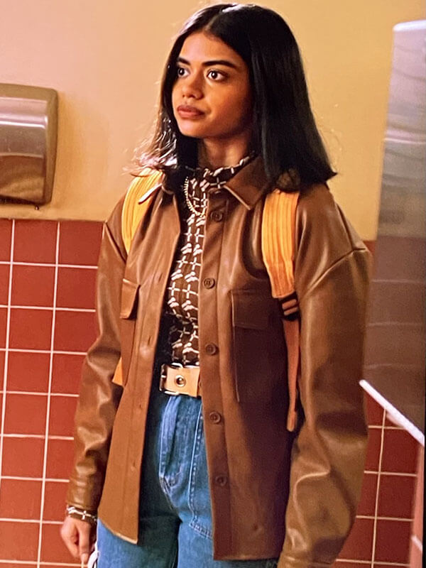 Aneesa Never Have I Ever Season 03 Brown Leather Jacket