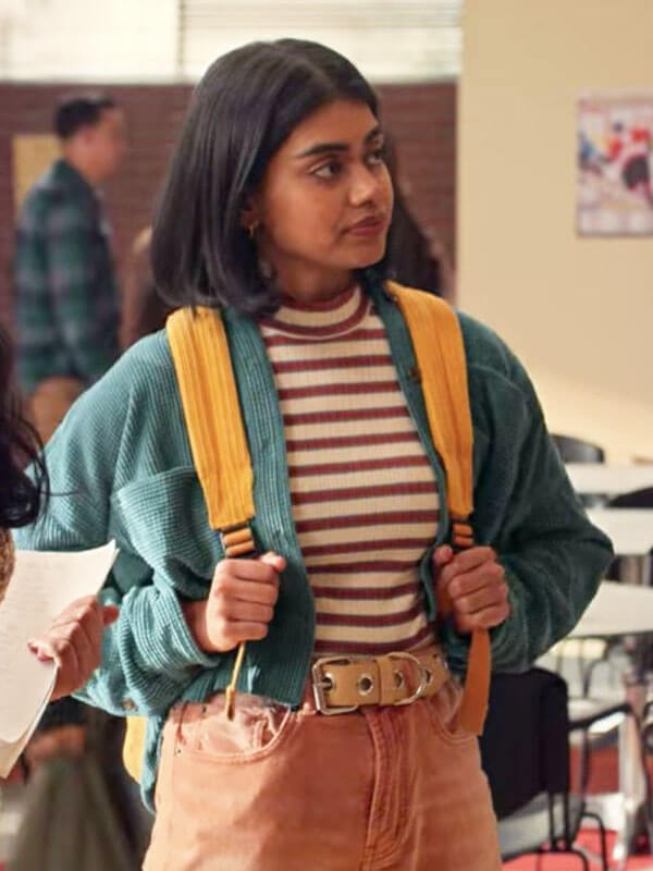 Aneesa Never I Have Ever Season 03 Cyan Corduroy Jacket