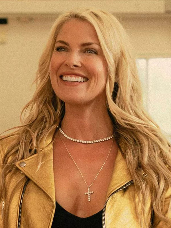 Angela Landman 2025 Yellow Leather Biker Jacket