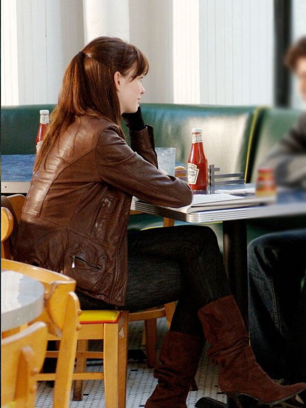 Anne Hathaway Devil Wears Prada 2006 Brown Leather Jacket