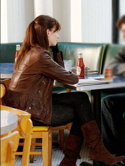 Anne Hathaway Devil Wears Prada 2006 Brown Leather Jacket