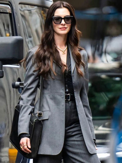 Anne Hathaway The Devil Wears Prada 2 Grey Blazer
