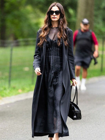 Anne Hathaway The Devils Wear Prada 2 Black Long Coat