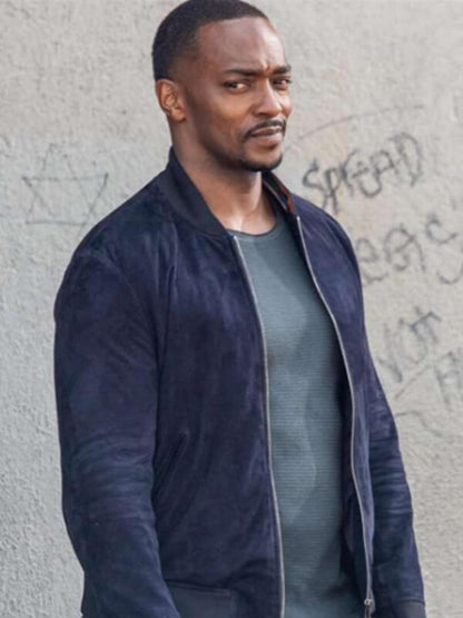 Anthony Mackie Captain America Brave New World 2025 Suede Jacket