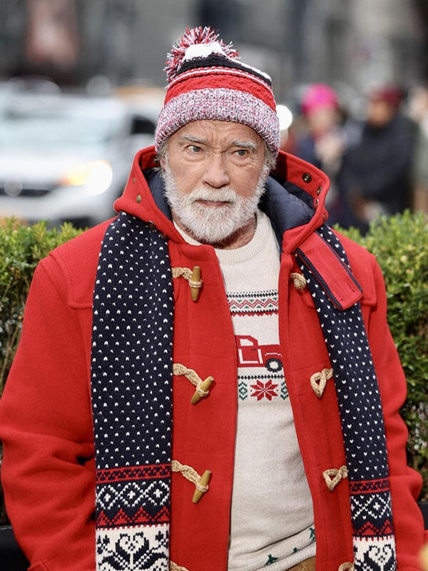 Arnold Schawrzenegger GQ Germany Santa Costume Coat