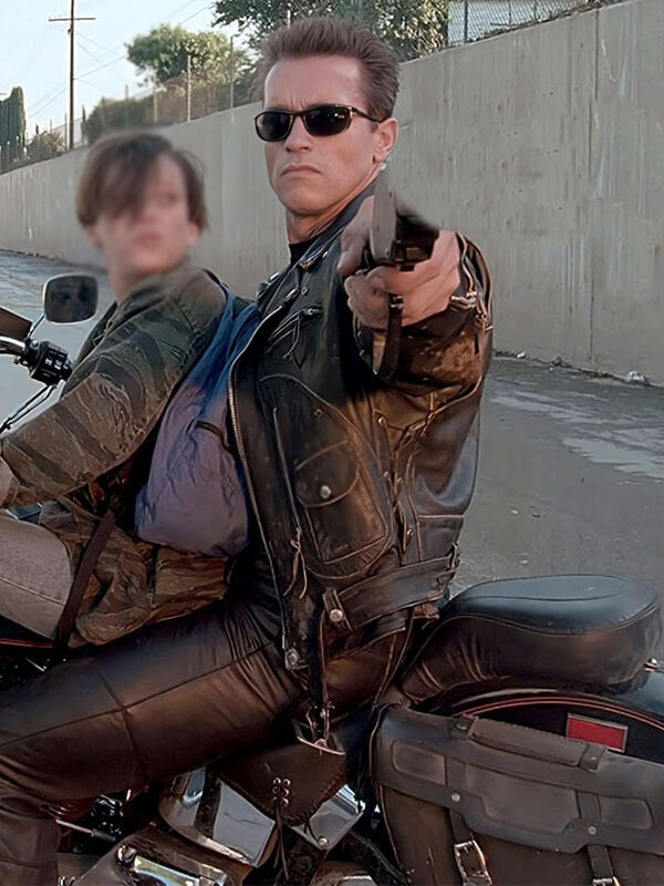 Arnold Schwarzenegger The Terminator 2 Leather Jacket