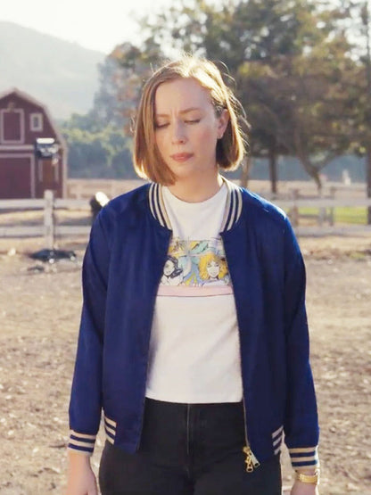 Ava Benton Hacks Season 02 Blue Bomber Jacket